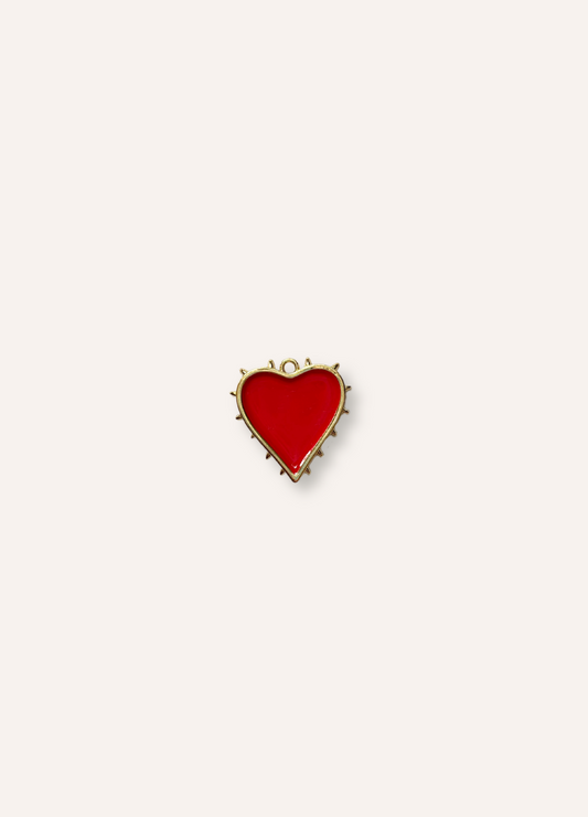 red spiked heart charm