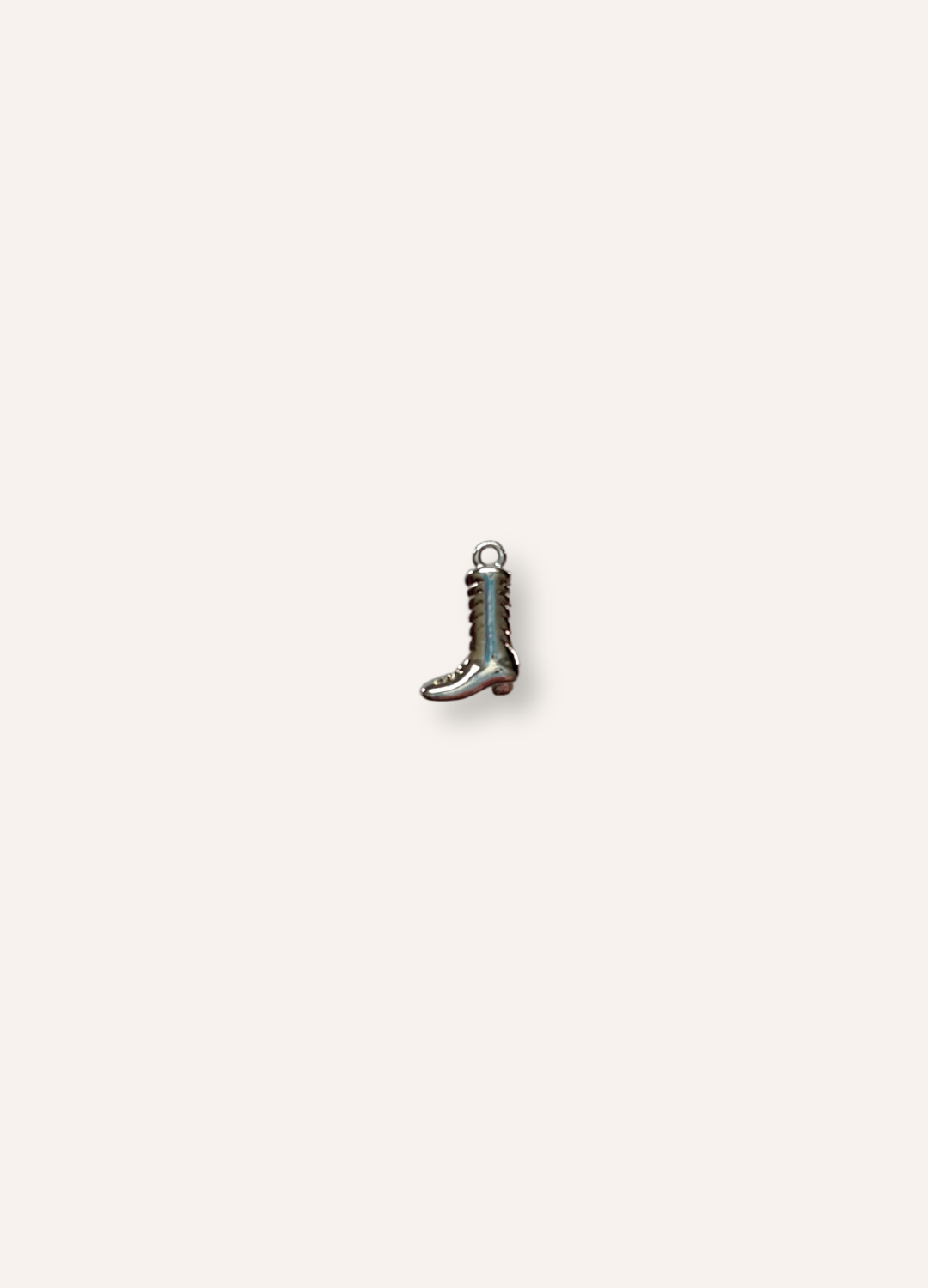 mini silver cowboy boot charm