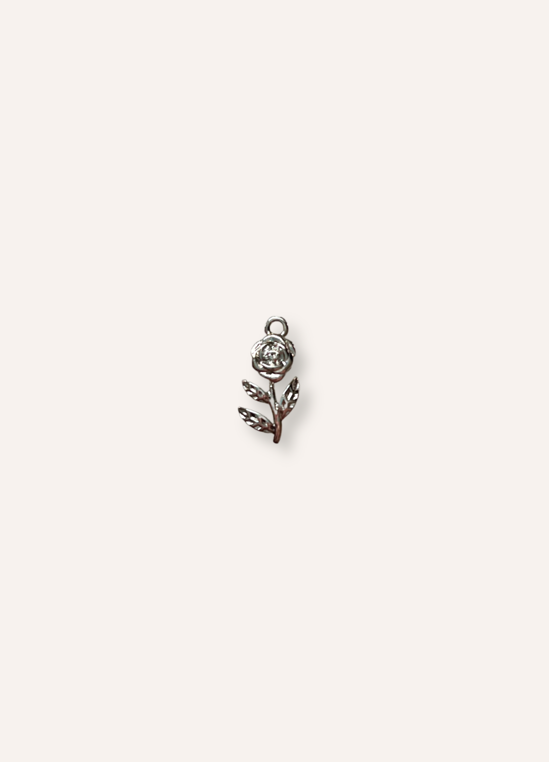silver rose charm