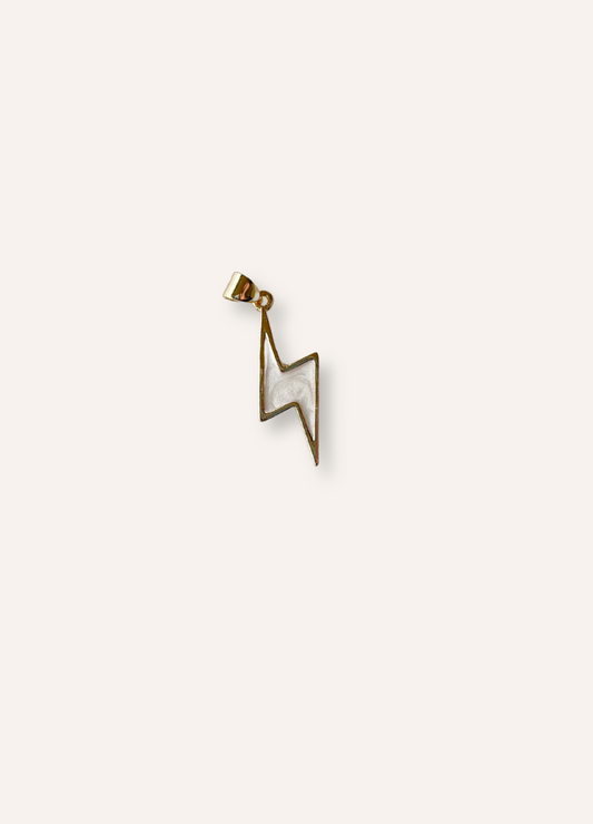 white lightning bolt charm