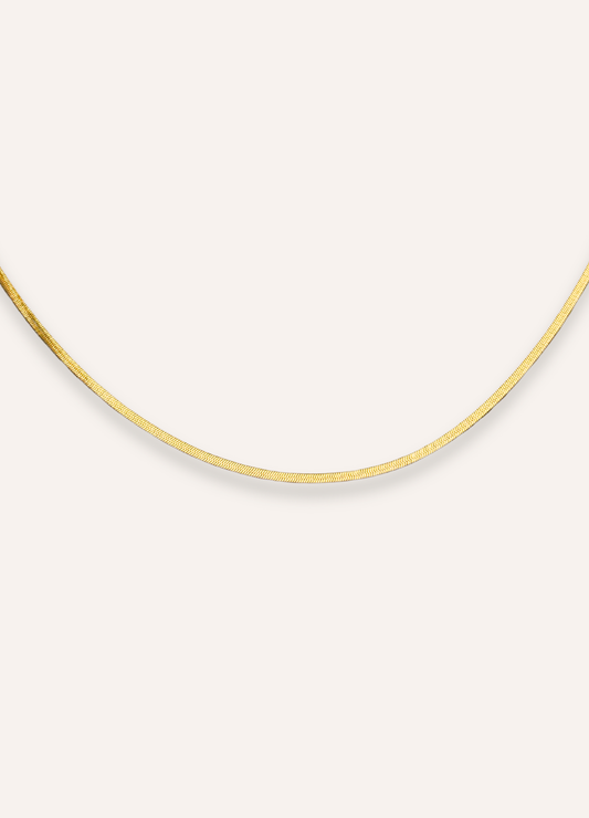 gold herringbone chain necklace