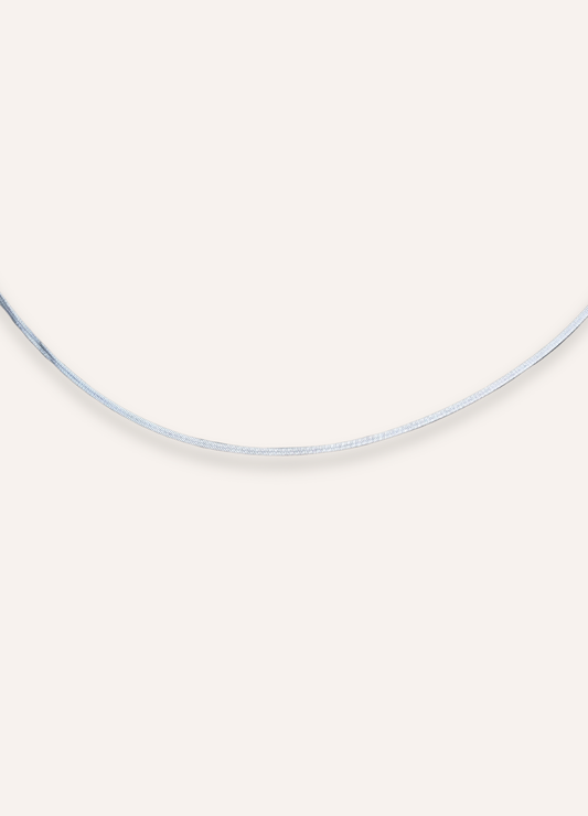 silver herringbone chain necklace