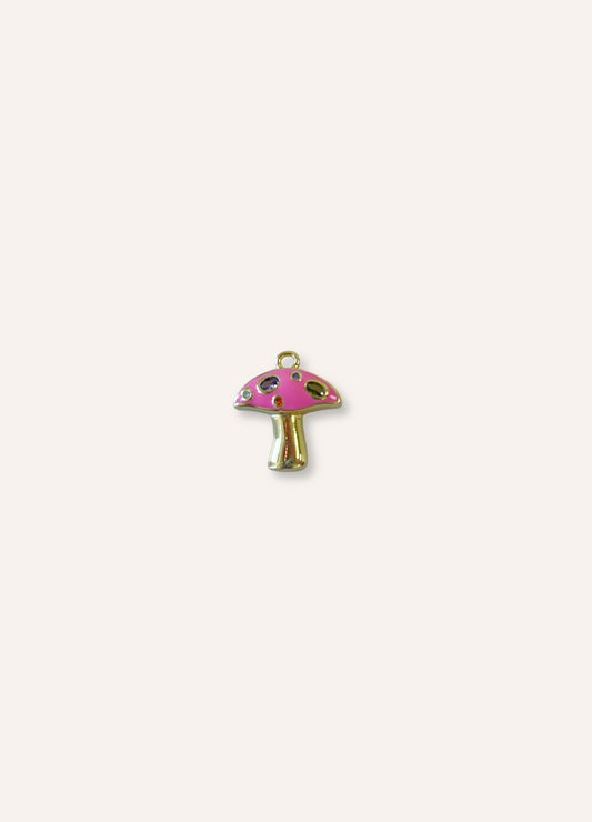 pink mushroom charm