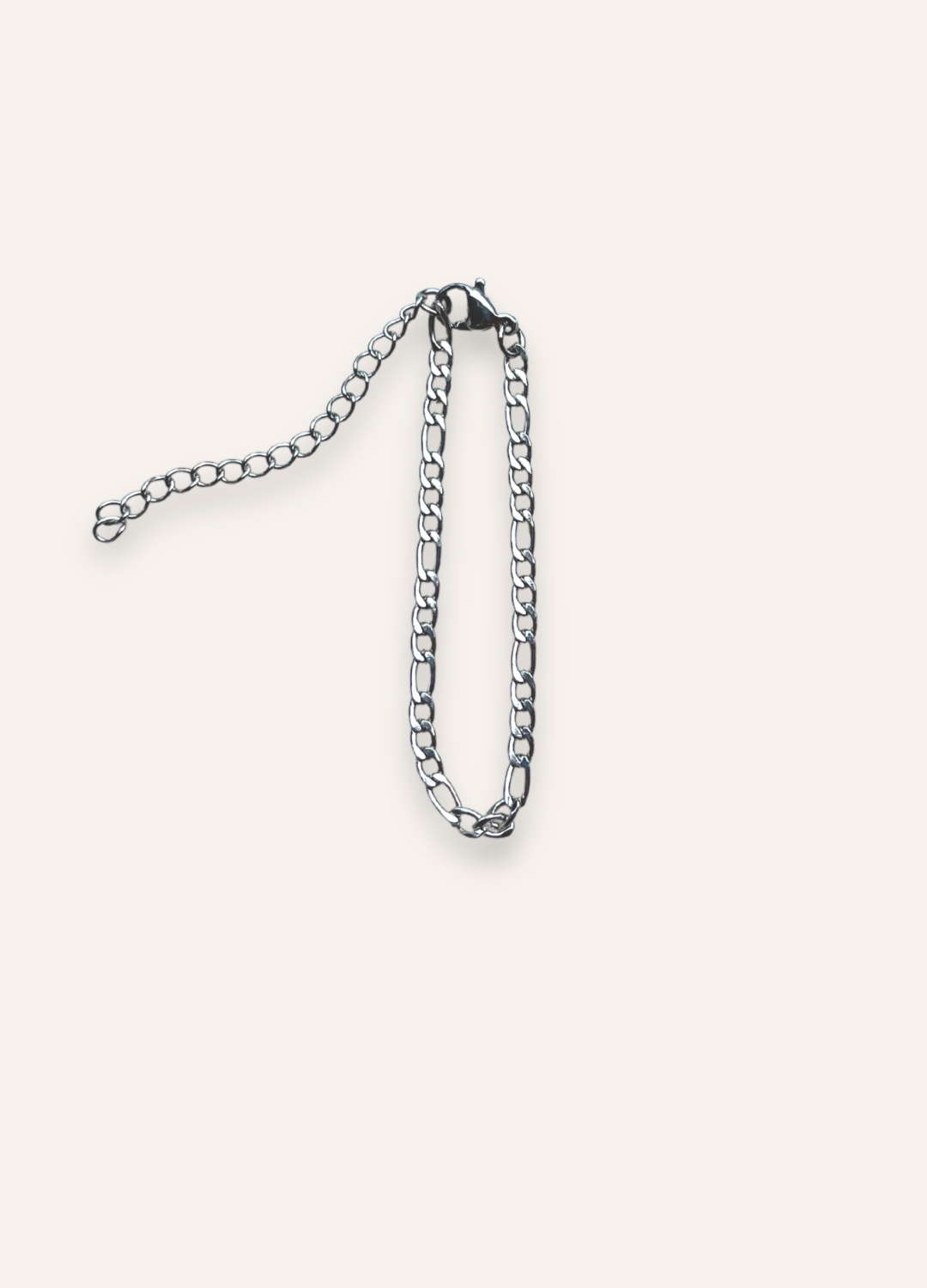 silver figaro bracelet