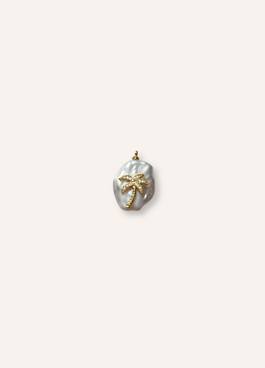 pearl palm tree charm