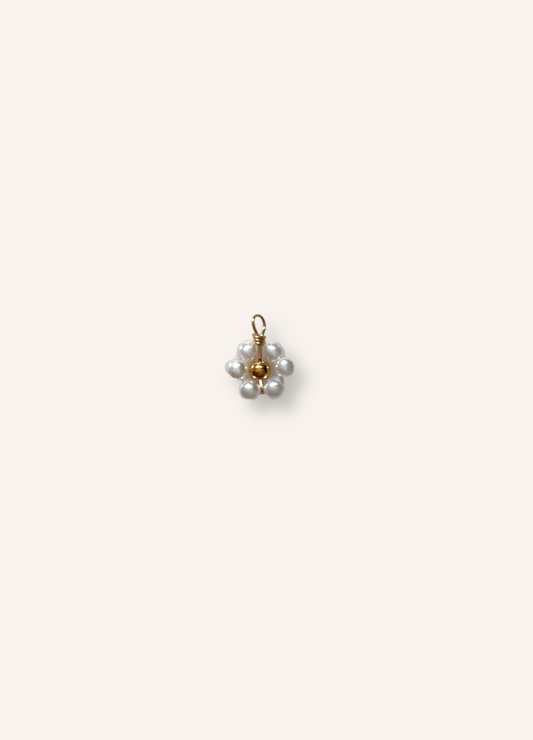beaded pearl flower charm
