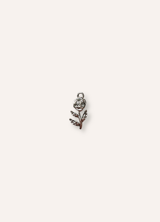 silver rose charm