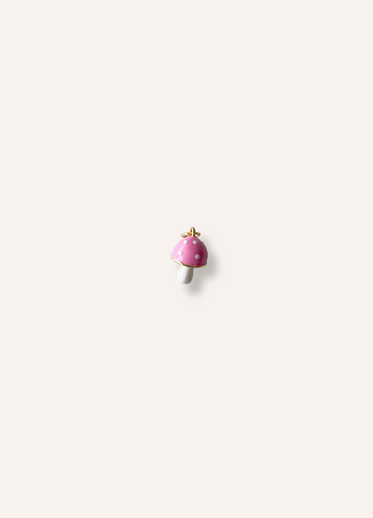 3d pink mushroom charm
