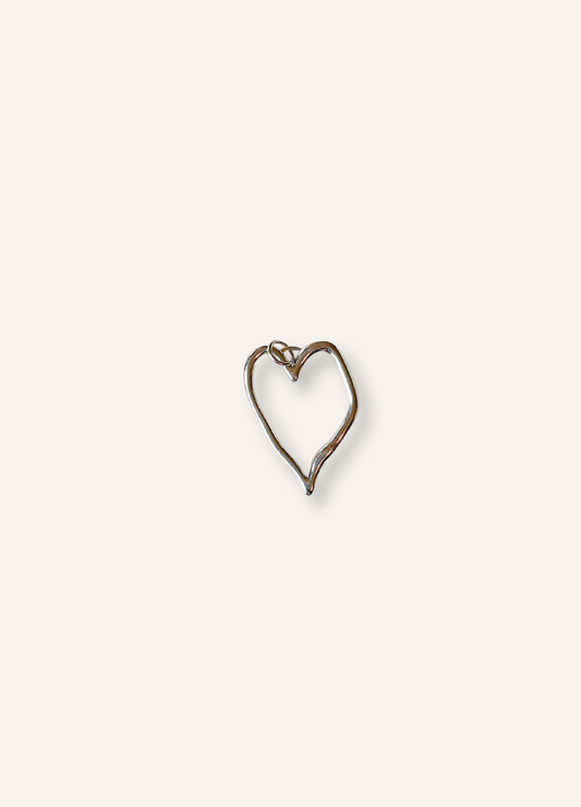 silver hollow heart charm