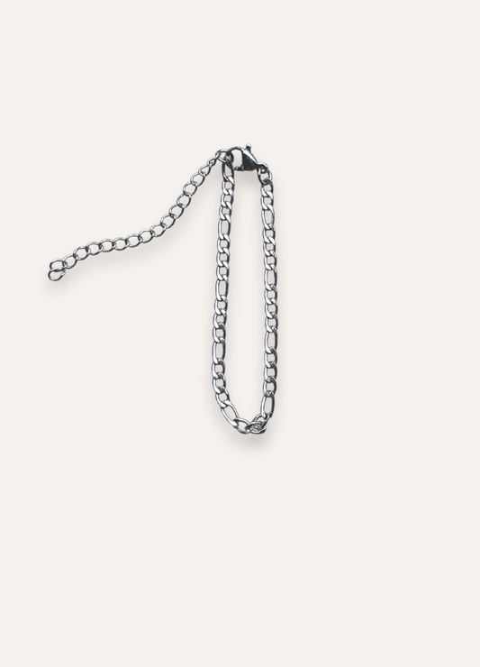 silver figaro bracelet